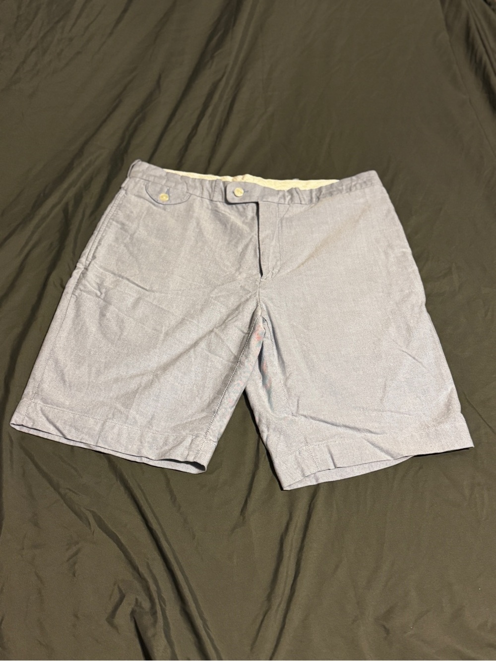Ralph Lauren Men’s Light Blue Seersucker Flat-Front Shorts Size 36